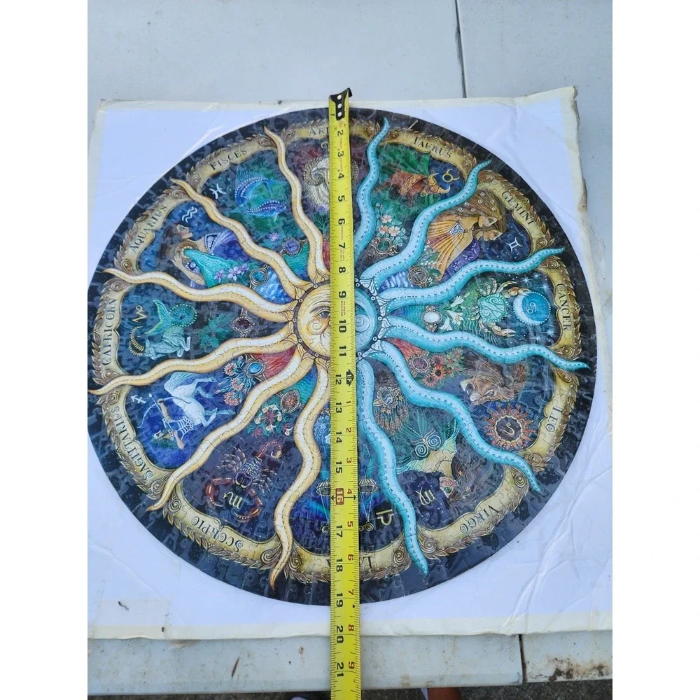 Large Celestial Moon And Sun Zodiac Finished Puzzle Wall Decor